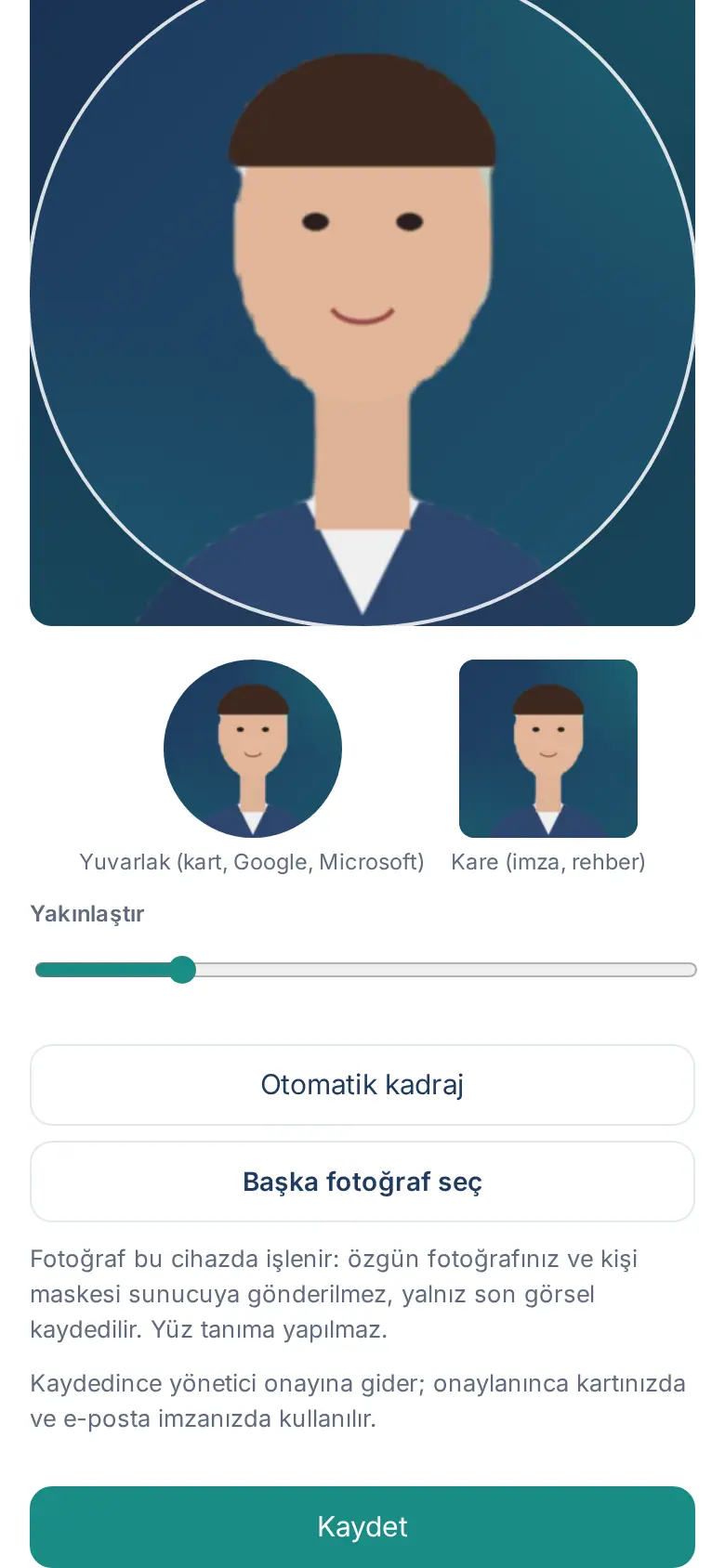Kurumsal fotoğrafı kaydetme