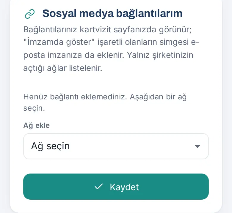 Sosyal medya bağlantılarım