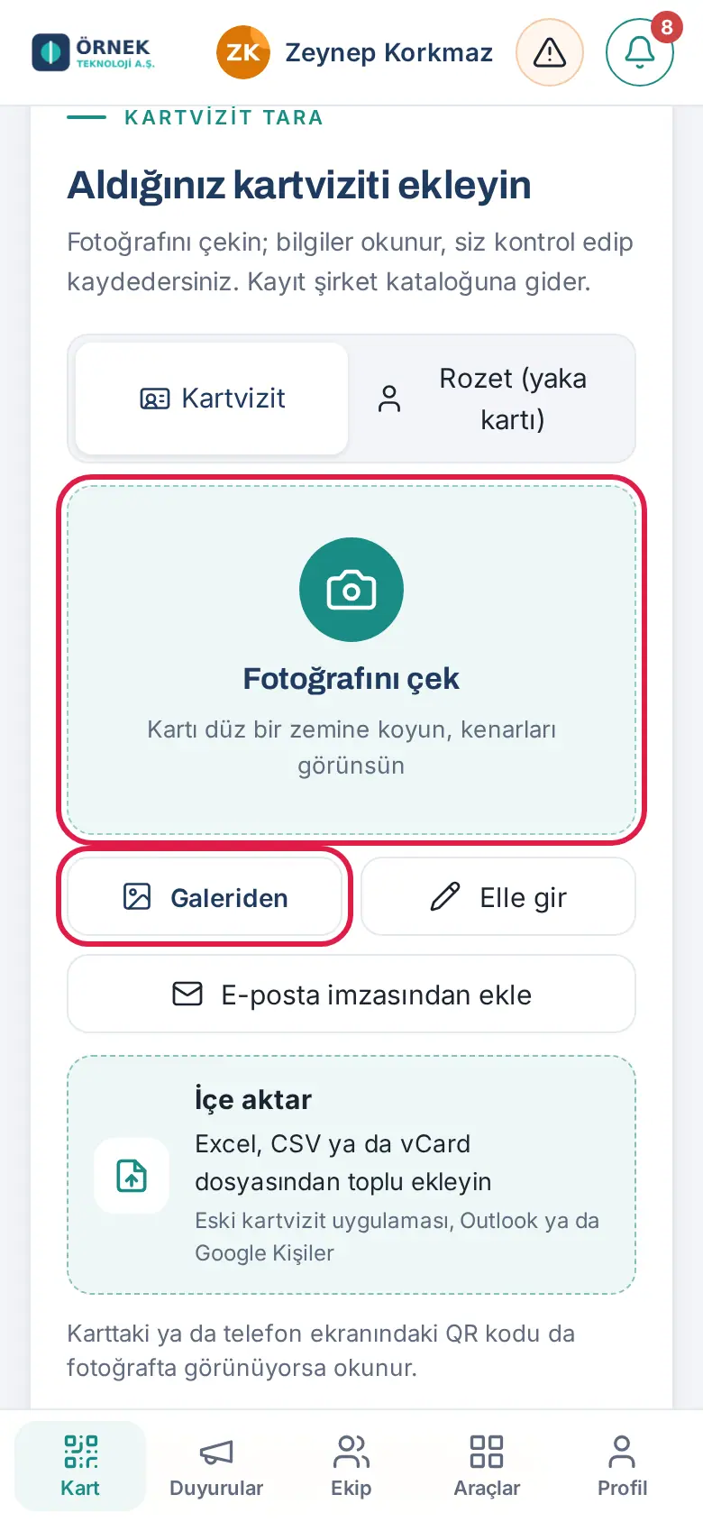 Fotoğrafını çek düğmesi