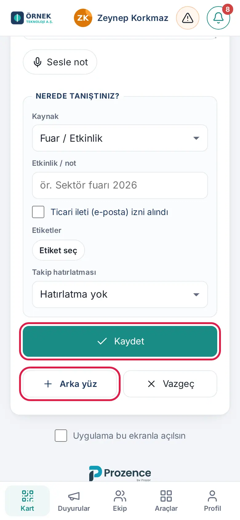 Kaydet