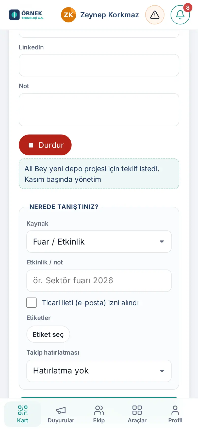 Konuşma canlı yazıya dökülür