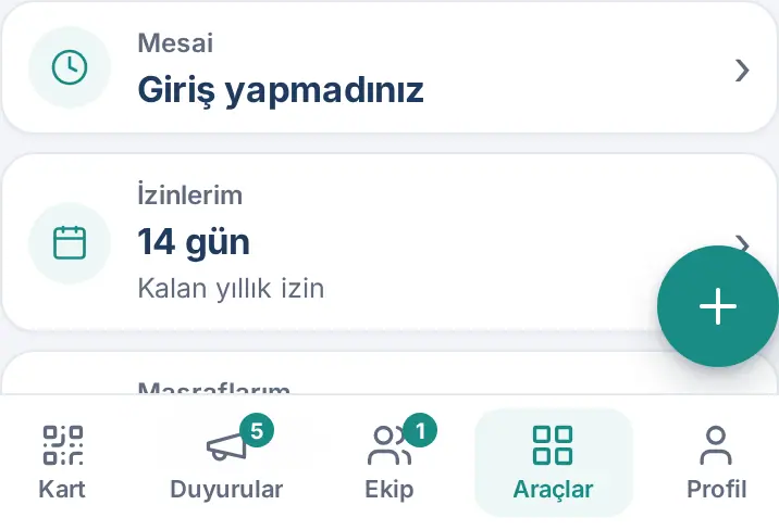 Telefonda özet kutucukları alt alta