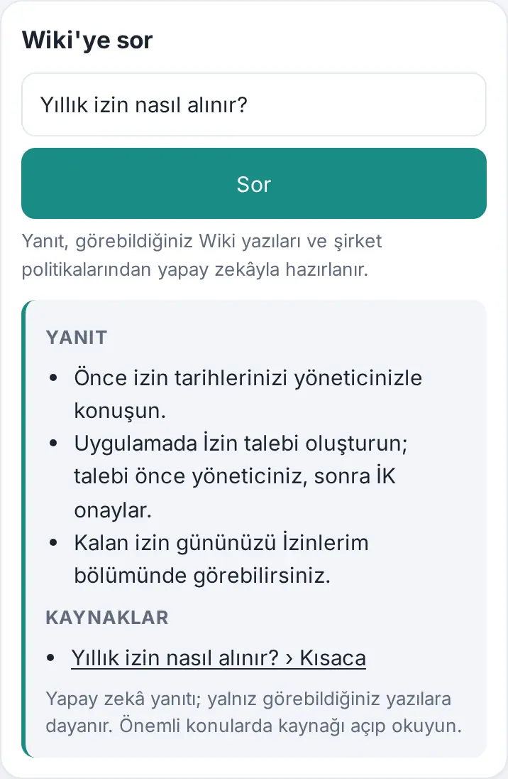 Wiki'ye sor: yanıt ve kaynak