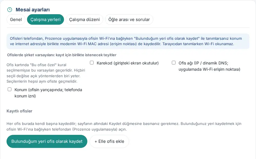 Çalışma yerleri: Wi-Fi notu ve ofislerde şirket varsayılanı teyitler