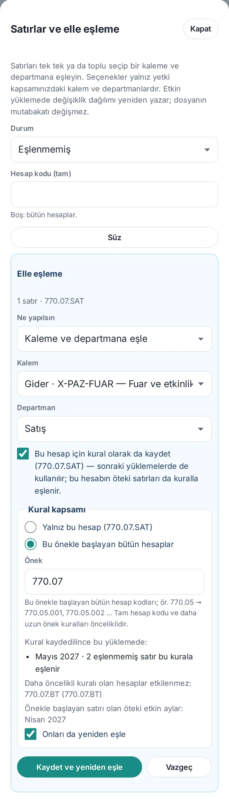 Telefonda Kural kapsamı: önek 770.07 ve kaydın etkisi